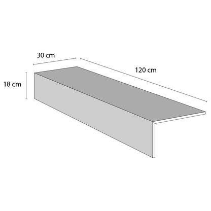 Stair Treads Box model with LED below - 30 x 100 cm coated with 8mm Ceramic