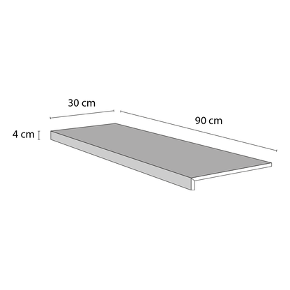 Stair Treads Box model with LED below - 30 x 100 cm coated with 8mm Ceramic