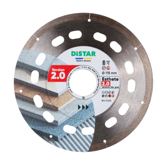 DISCO DE CORTE DE DIAMANTE 1A1R Ø 115 mm a Ø 125 mm X1,1X6X22,23 ESTHETE 2.0
