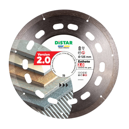 DISCO DE CORTE DE DIAMANTE 1A1R Ø 115 mm a Ø 125 mm X1,1X6X22,23 ESTHETE 2.0
