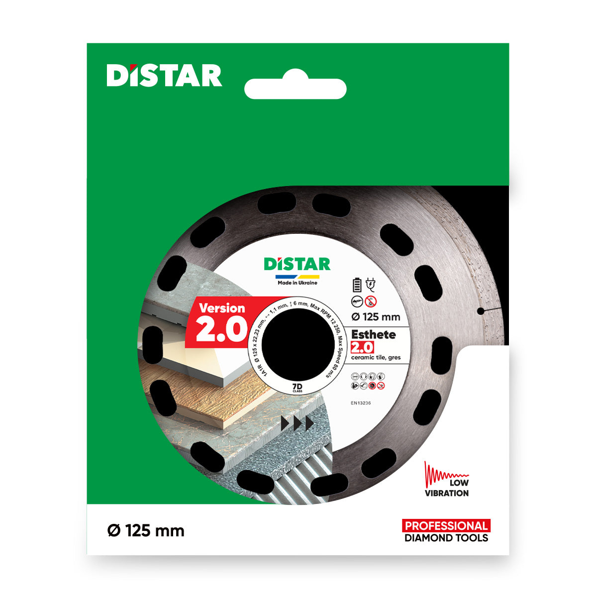 DISCO DE CORTE DE DIAMANTE 1A1R Ø 115 mm a Ø 125 mm X1,1X6X22,23 ESTHETE 2.0