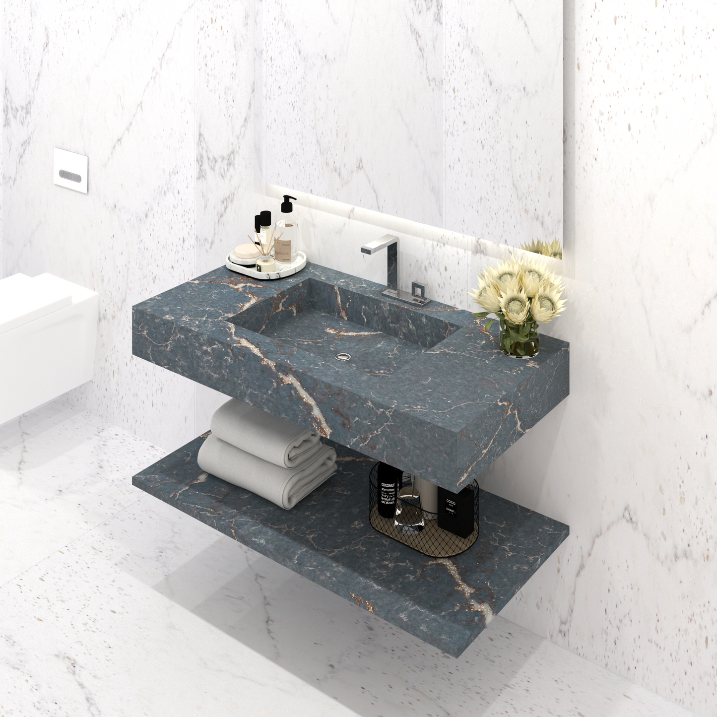 Bancada Firenze em Silestone com Lavatório Integrado