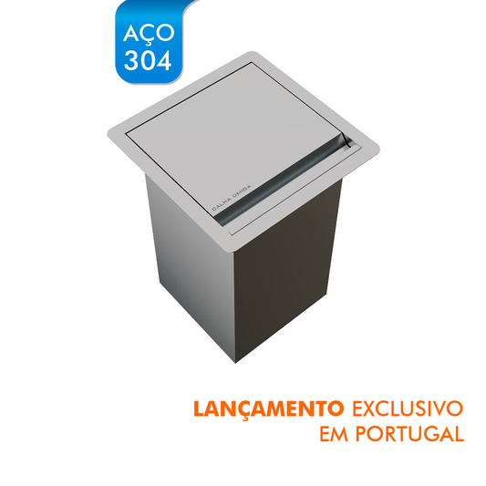 Lixeira Quadratta Kitchen Calha Úmida 5l - AÇO 304