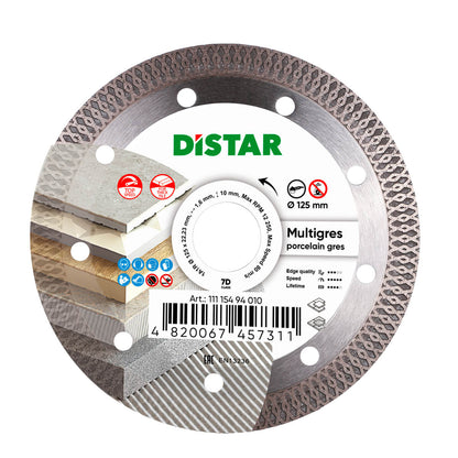 DISCO DE CORTE DIAMANTADA 1A1R Ø 115 mm a Ø 125 mm MULTIGRES