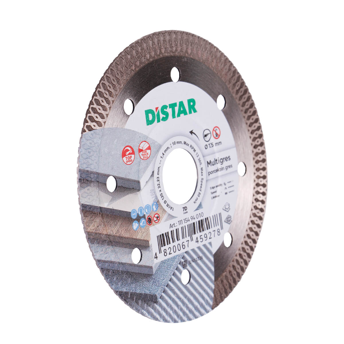 DISCO DE CORTE DIAMANTADA 1A1R Ø 115 mm a Ø 125 mm MULTIGRES